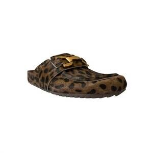 NEW BIBI LOU women's mule slippers in printed pony leopard